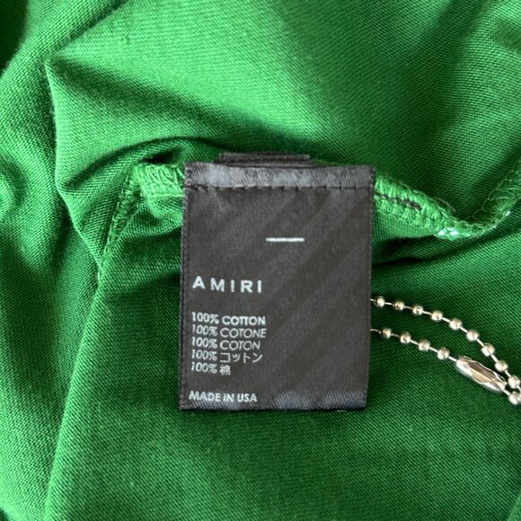 Amiri Green & White MA Core Logo T-Shirt - Picture 4 of 5